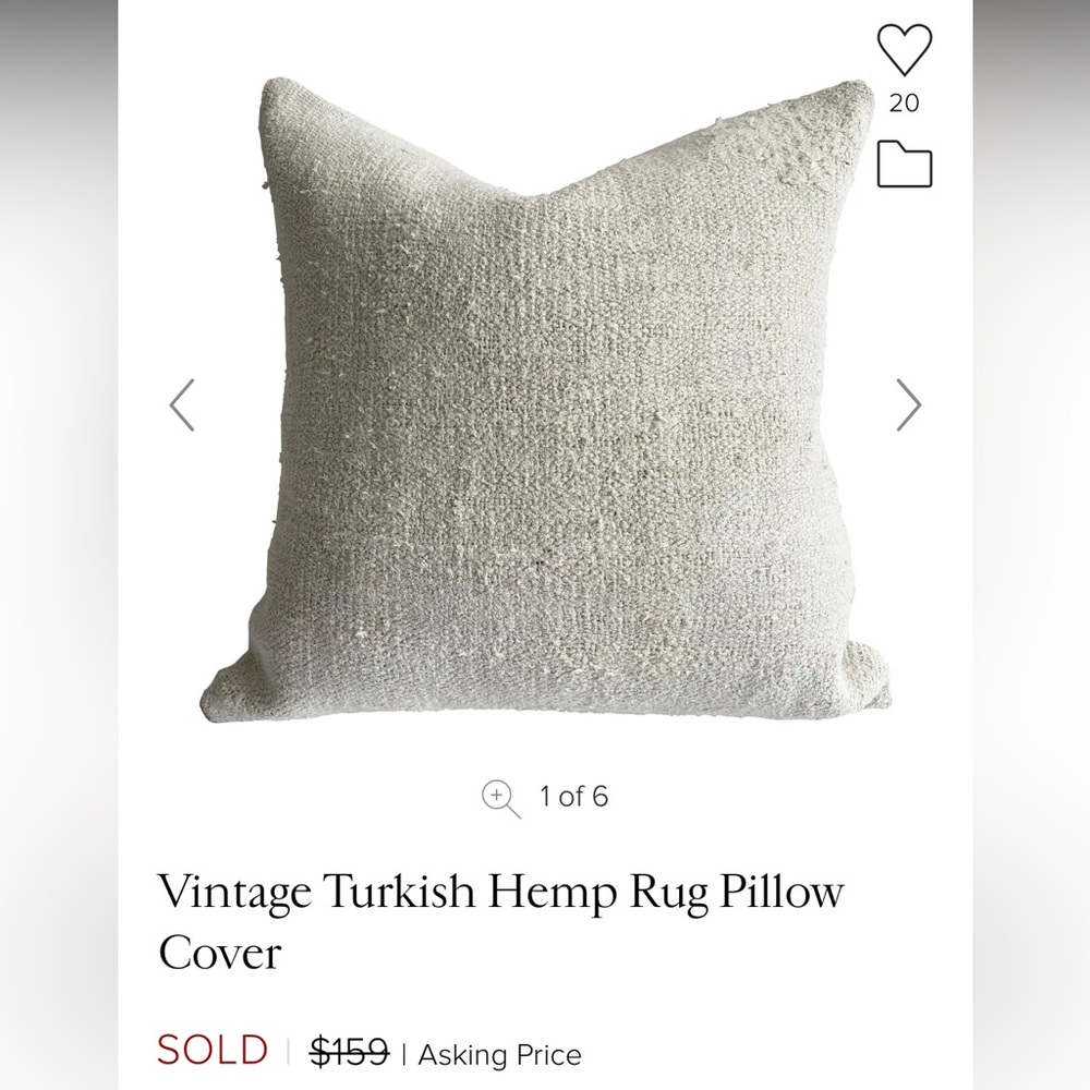 100% authentic vintage light pink peach Turkish hemp rug lumbar pillow cover - Picture 4 of 14